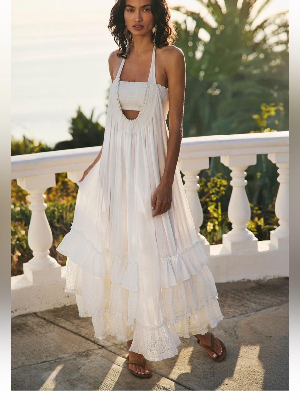 NWT Free People Kauri Maxi Dress Lace halter tropical vacation summer
